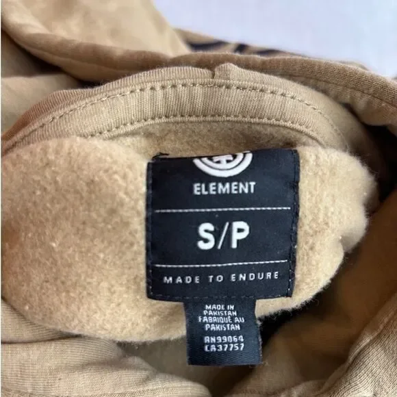 New ELEMENT Hoodie Sweatshirt Graphics Cotton Blend Small Brown Black - Picture 7 of 8